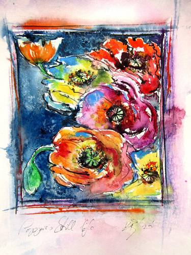 Original Impressionism Floral Paintings by Kovacs Anna Brigitta