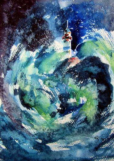 Print of Seascape Paintings by Kovacs Anna Brigitta