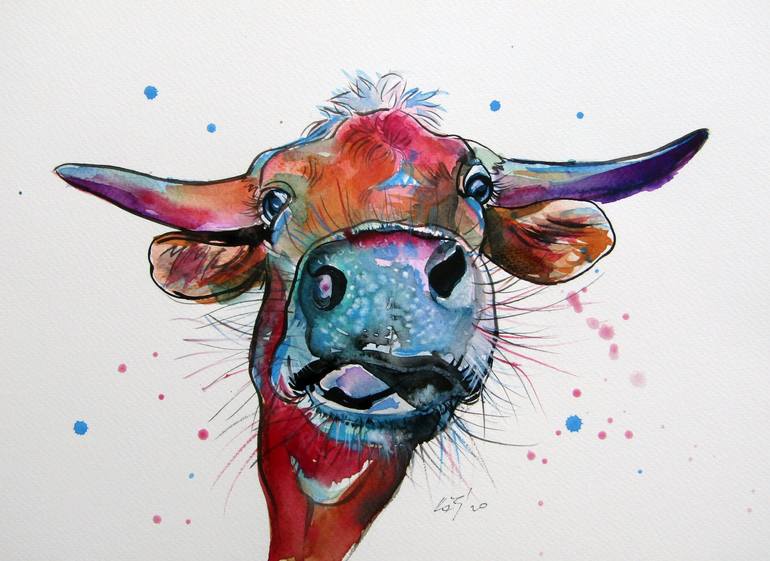 cute cow painting