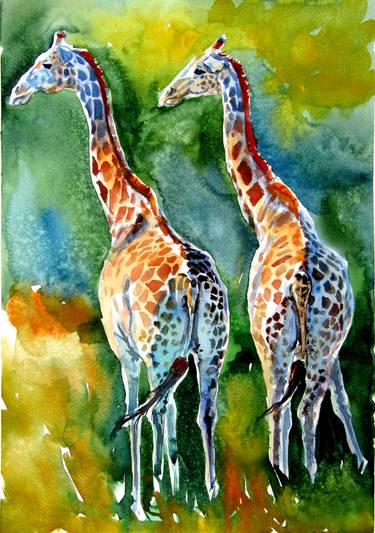 Giraffes on the field thumb