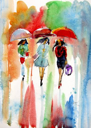 Original People Paintings by Kovacs Anna Brigitta