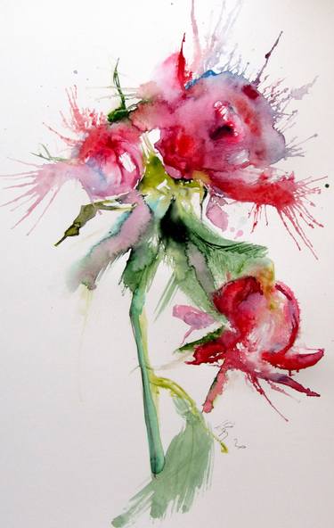 Print of Impressionism Floral Paintings by Kovacs Anna Brigitta