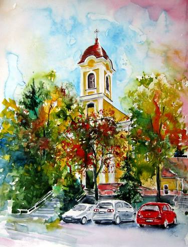 Original Impressionism Cities Paintings by Kovacs Anna Brigitta