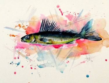Print of Impressionism Fish Paintings by Kovacs Anna Brigitta