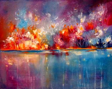 Original Abstract Expressionism Landscape Paintings by Kovacs Anna Brigitta
