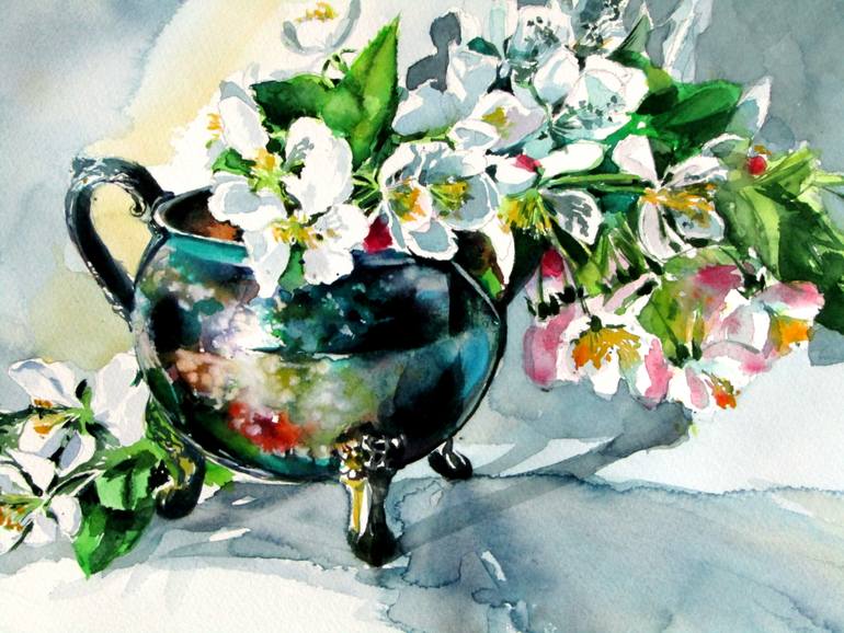 Original Impressionism Still Life Painting by Kovacs Anna Brigitta