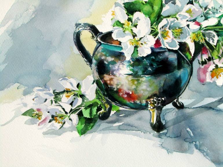 Original Impressionism Still Life Painting by Kovacs Anna Brigitta