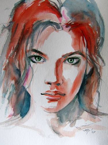 Print of Impressionism Portrait Paintings by Kovacs Anna Brigitta