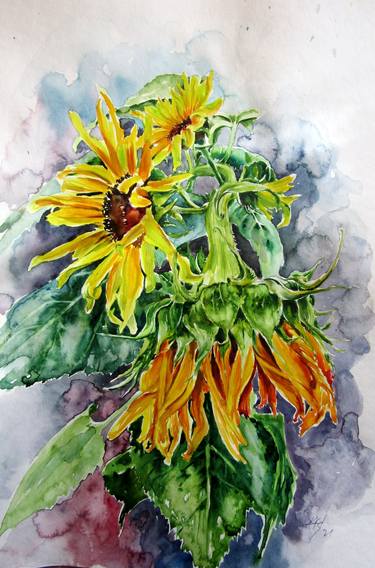 Original Floral Paintings by Kovacs Anna Brigitta