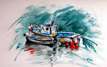 Original Boat Paintings by Kovacs Anna Brigitta