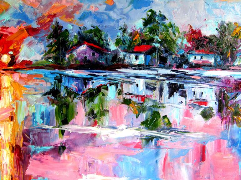 Original Impressionism Landscape Painting by Kovacs Anna Brigitta