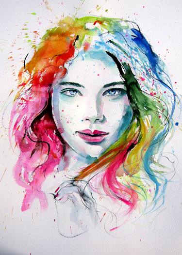 Original Portrait Paintings by Kovacs Anna Brigitta