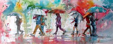 Walking people at rain thumb