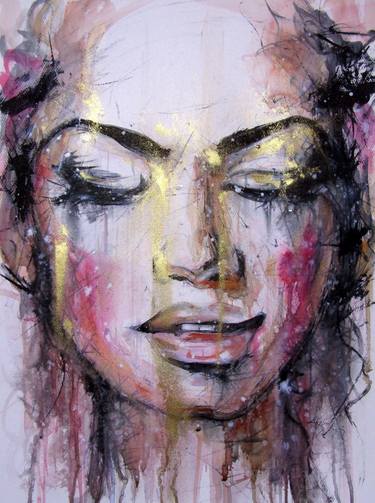 Original Expressionism Portrait Paintings by Kovacs Anna Brigitta