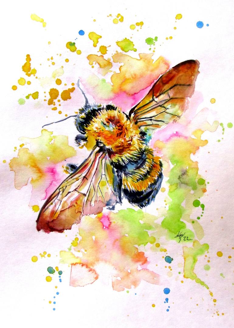 Bee's Dream: Original Watercolor Painting