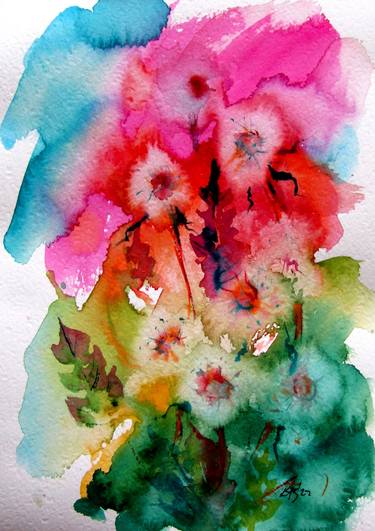 Print of Impressionism Floral Paintings by Kovacs Anna Brigitta