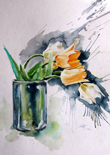 Print of Impressionism Still Life Paintings by Kovacs Anna Brigitta