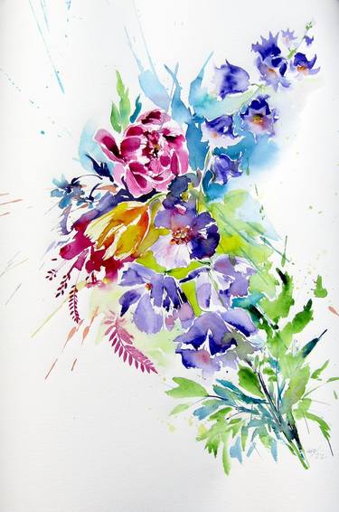 Print of Floral Paintings by Kovacs Anna Brigitta