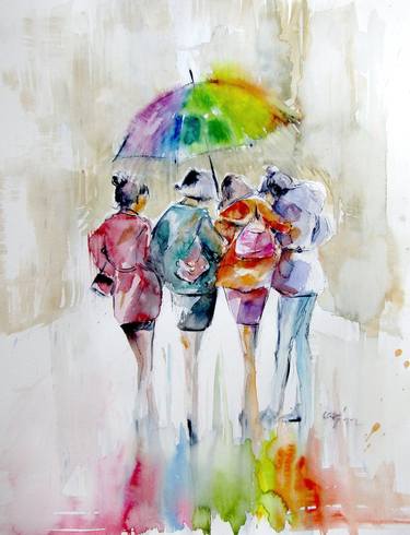 Original People Paintings by Kovacs Anna Brigitta