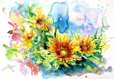 Original Floral Paintings by Kovacs Anna Brigitta