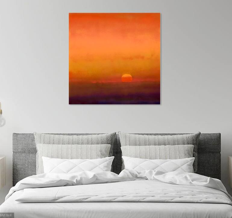 Sunset at St Hippolyte Painting by John O'Grady | Saatchi Art