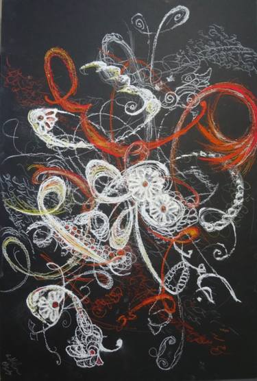 Original Abstract Drawing by Roya Mansourkhani