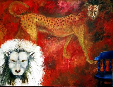 lion, cheetah and blue chair thumb