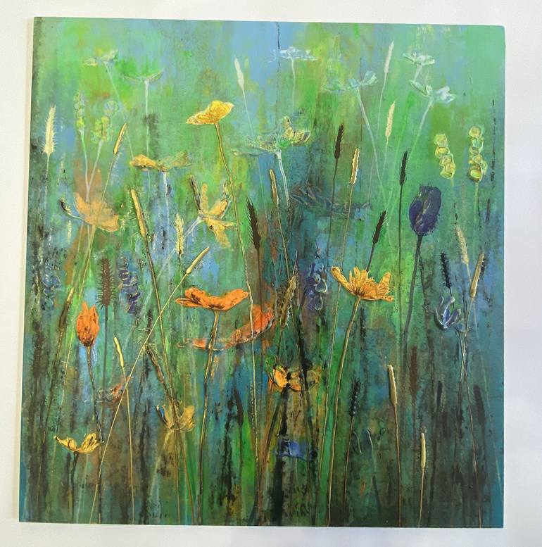 Original Abstract Floral Floral Painting by Jo Starkey