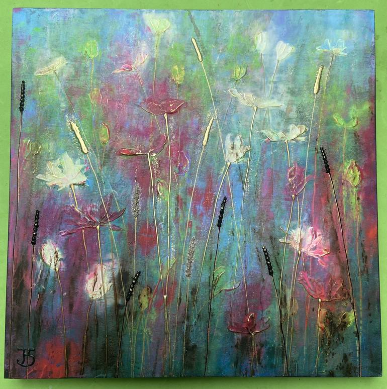 Original Abstract Expressionism Floral Painting by Jo Starkey