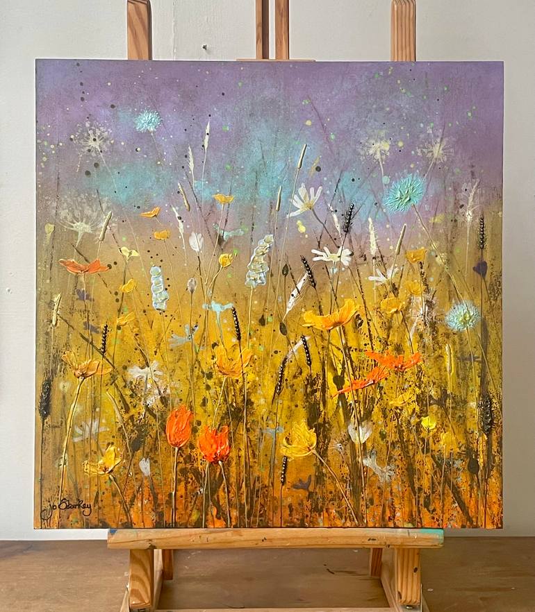 Original Abstract Floral Painting by Jo Starkey