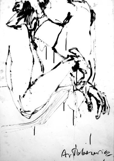 Original Expressionism Body Drawings by Aleksandra Toborowicz