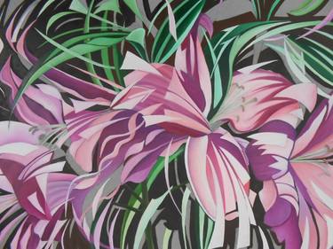 Original Cubism Floral Paintings by Stephen Clary