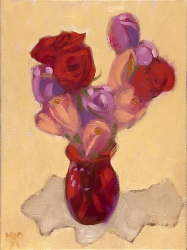 Original Expressionism Floral Paintings by Mike Adams