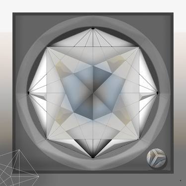 Original Geometric Mixed Media by Jean Constant