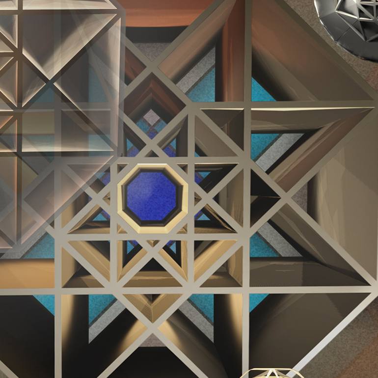 Original Abstract Geometric Digital by Jean Constant