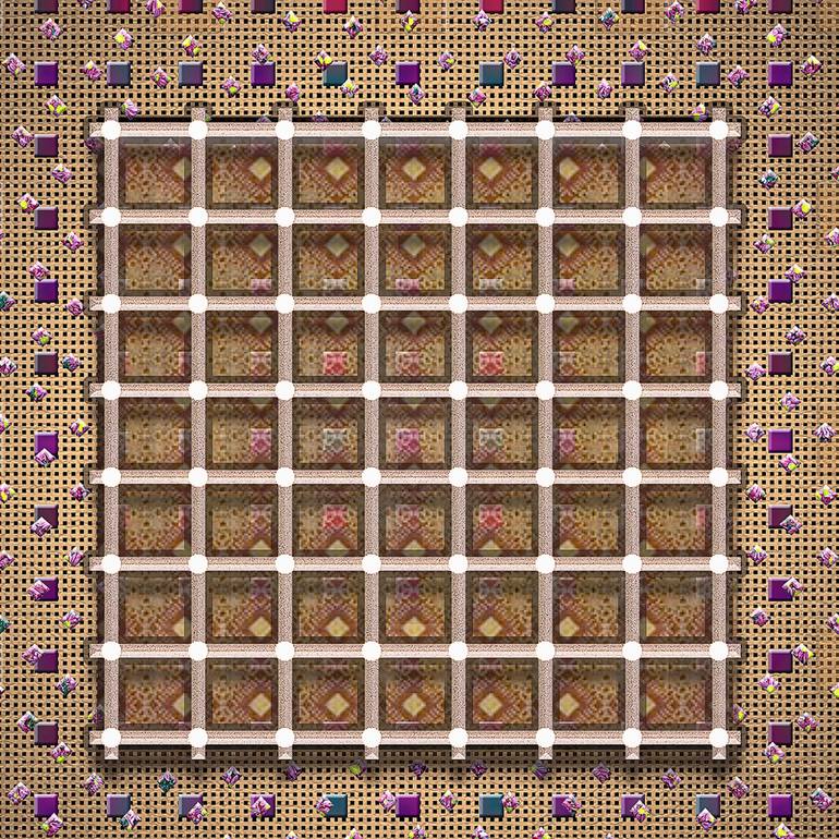 Original Conceptual Geometric Mixed Media by Jean Constant