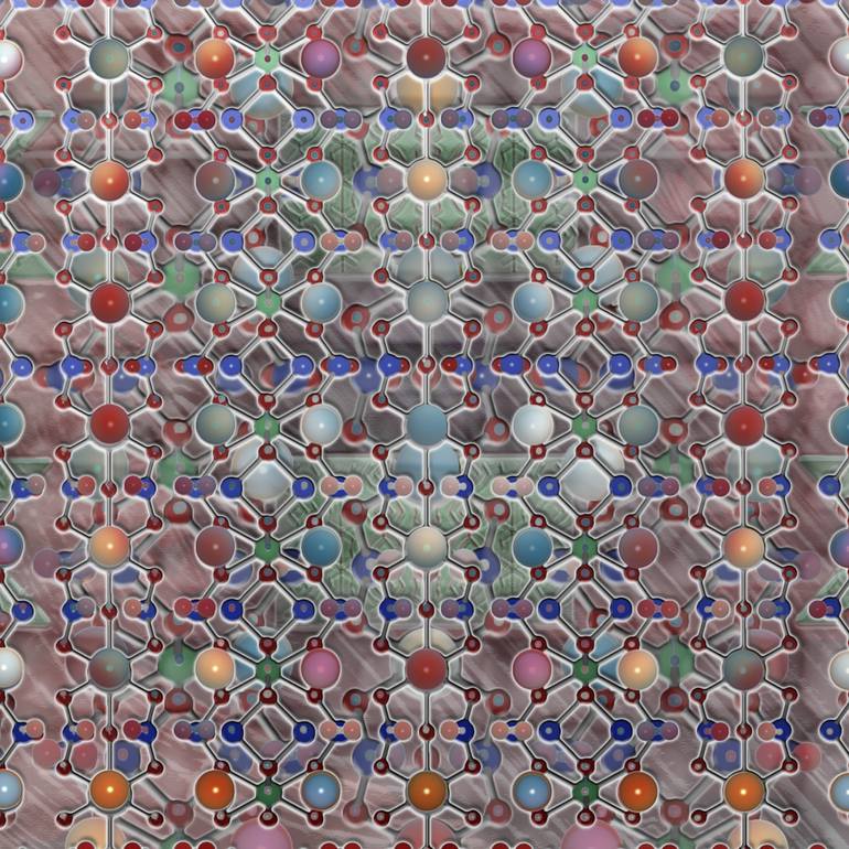 Original Abstract Geometric Mixed Media by Jean Constant