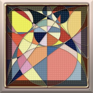 Original Conceptual Geometric Mixed Media by Jean Constant