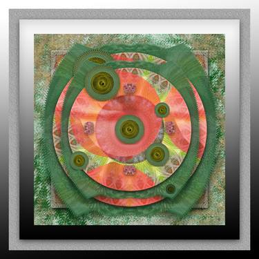 Original Conceptual Geometric Mixed Media by Jean Constant