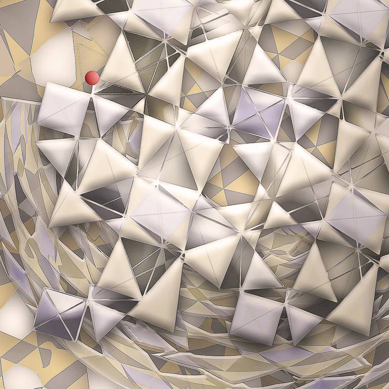 Original Abstract Science/Technology Mixed Media by Jean Constant