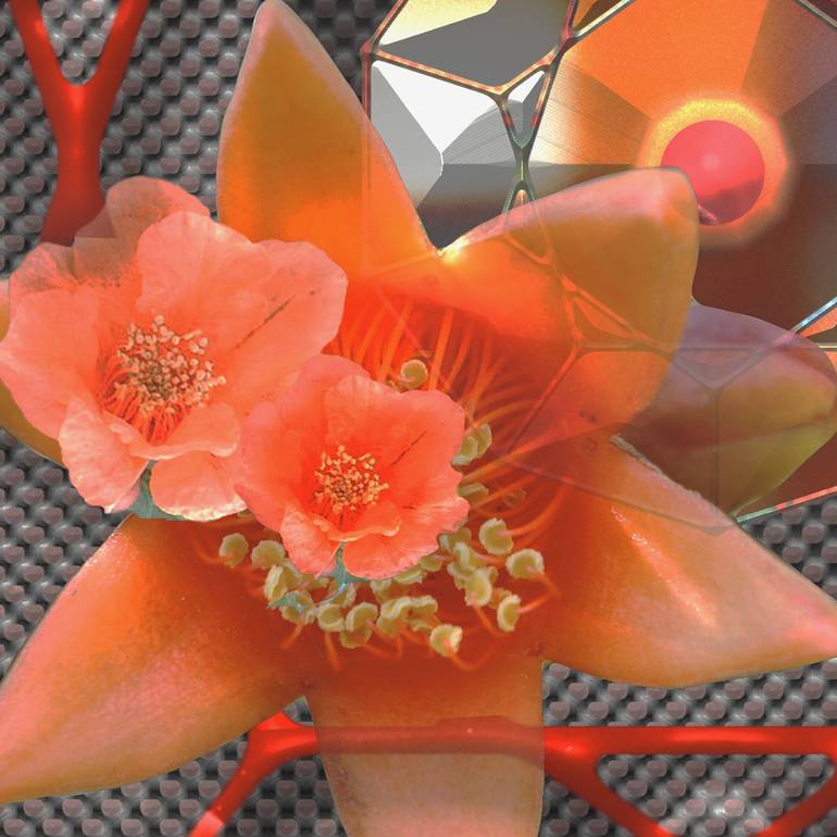 Original Conceptual Floral Mixed Media by Jean Constant