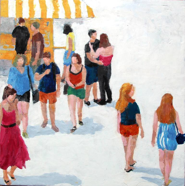 Original Figurative People Painting by Luciana Mathioudakis