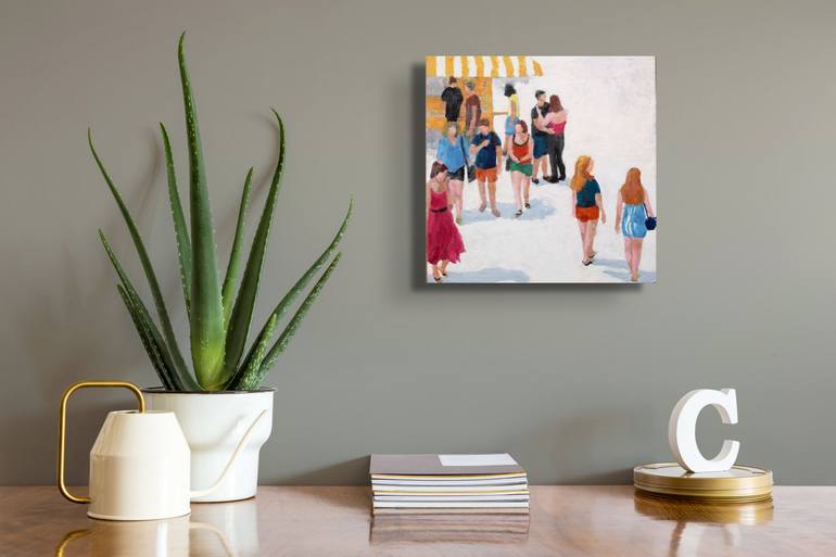 Original Figurative People Painting by Luciana Mathioudakis