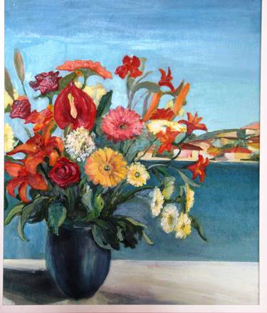 Original Floral Painting by Luciana Mathioudakis