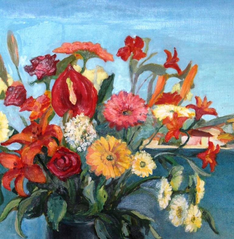 Original Contemporary Floral Painting by Luciana Mathioudakis