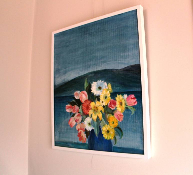 Original Expressionism Floral Painting by Luciana Mathioudakis