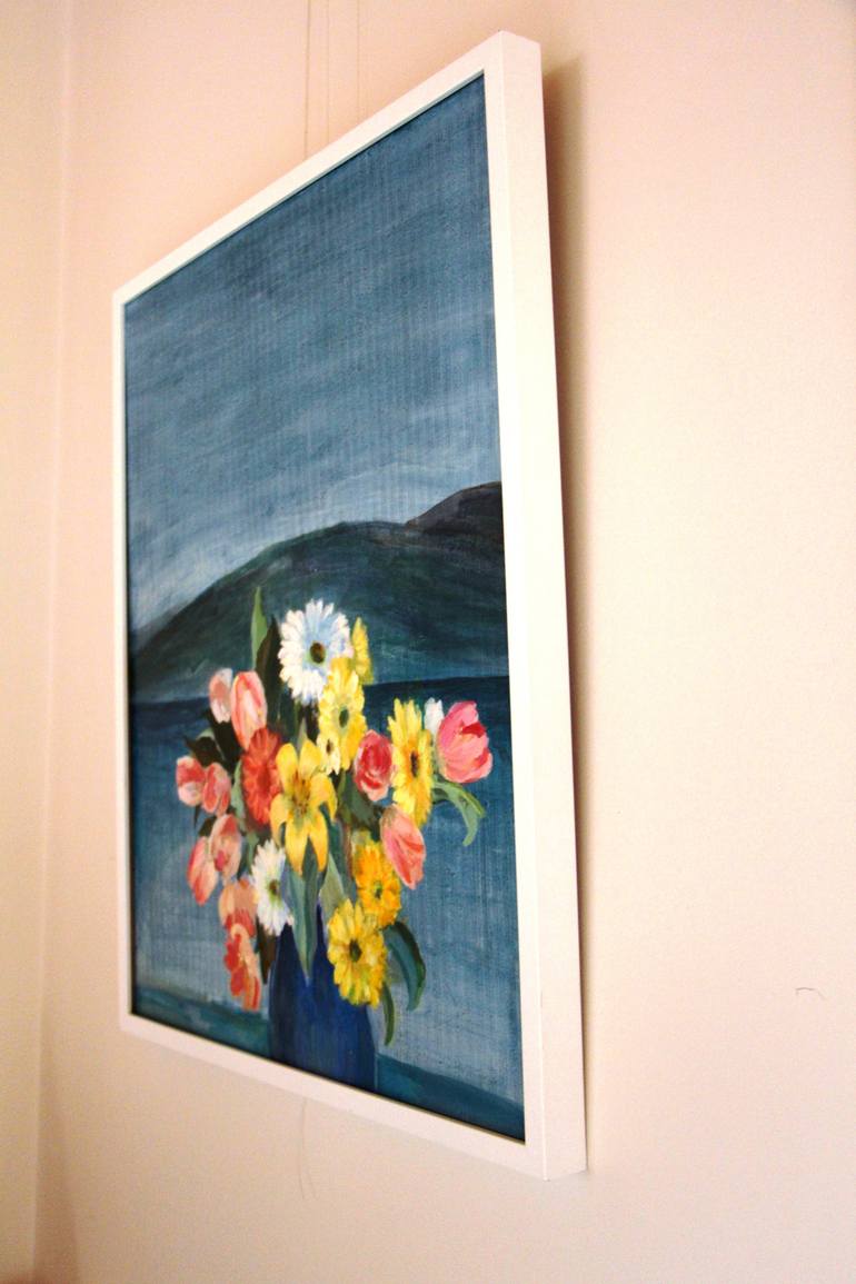 Original Expressionism Floral Painting by Luciana Mathioudakis