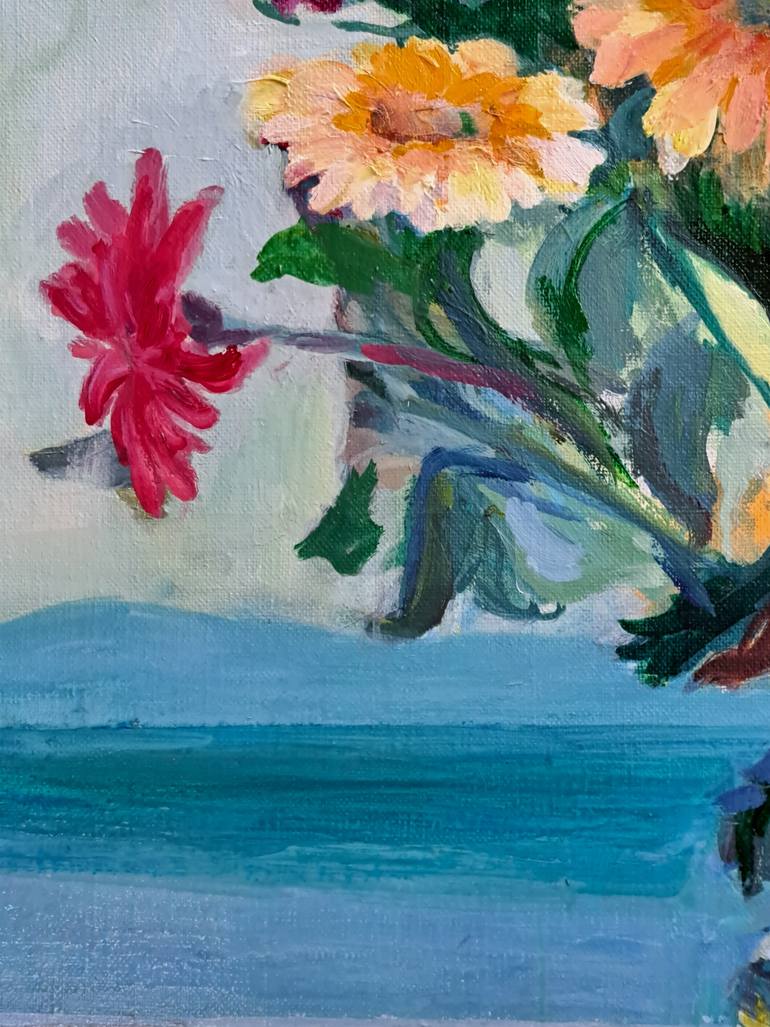 Original Figurative Floral Painting by Luciana Mathioudakis