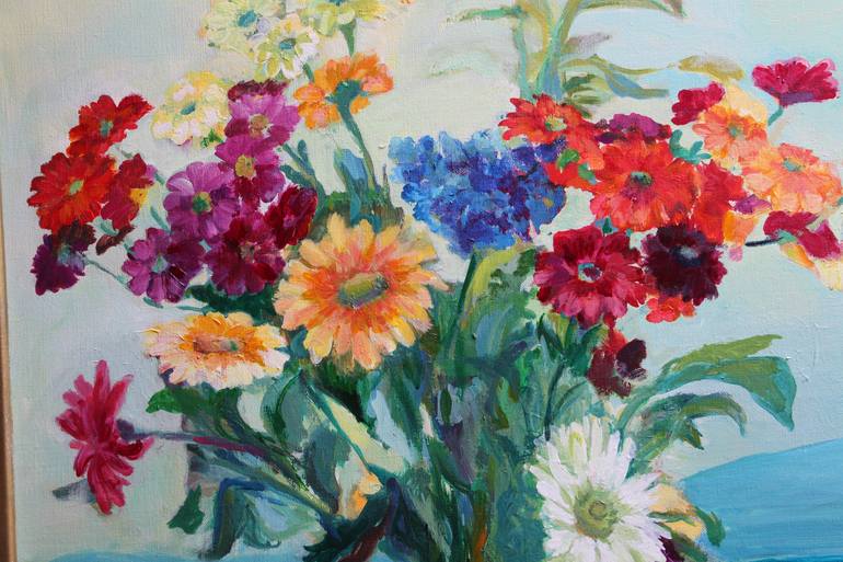 Original Figurative Floral Painting by Luciana Mathioudakis