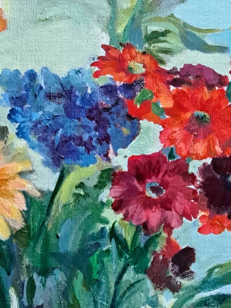 Original Figurative Floral Painting by Luciana Mathioudakis